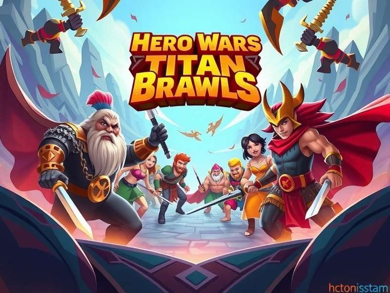 Hero Wars Titan Brawls में एक एपिक बैटल का दृश्य