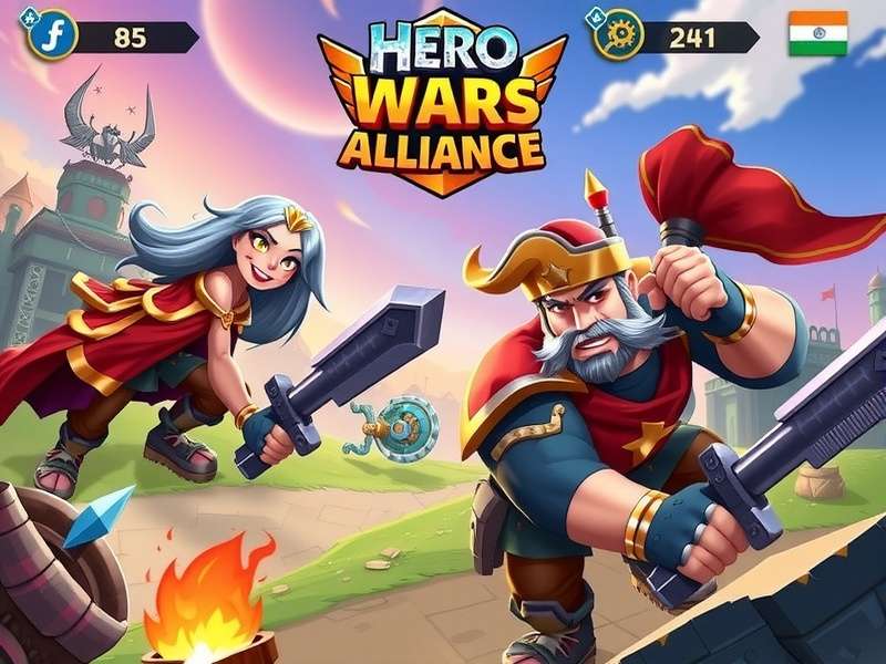 Hero Wars Alliance Mod APK इंटरफेस दिखाता हुआ असीमित रत्न और ऊर्जा