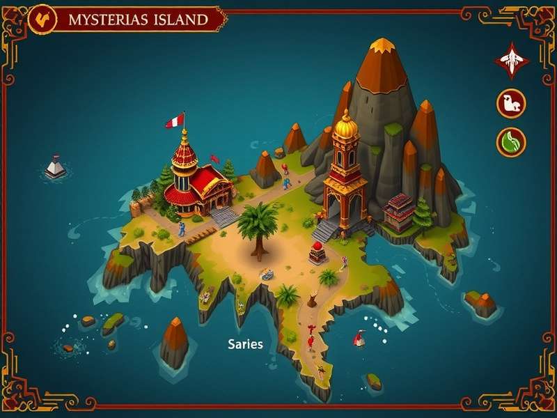 Hero Wars रहस्यमय द्वीप दिसंबर 2023 का पूरा नक्शा दिखाता हुआ