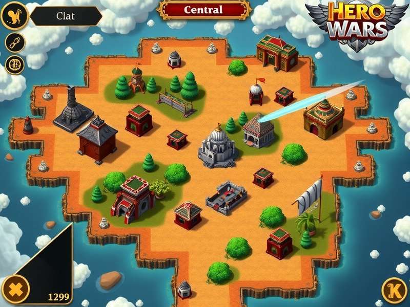Hero Wars Central Map का विस्तृत नक्शा दिखाता हुआ चित्र
