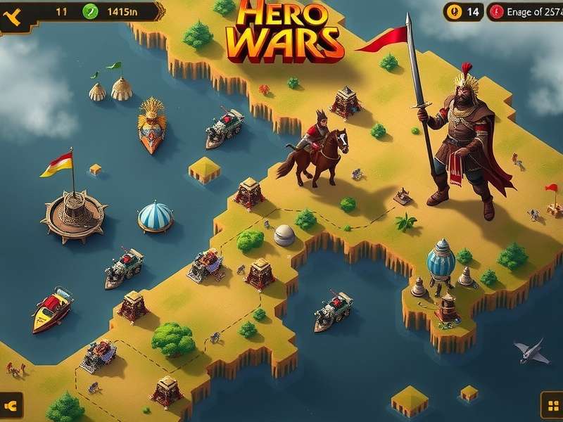 Hero Wars Central Map में उपयोगी हीरो कॉम्बो का चित्रण