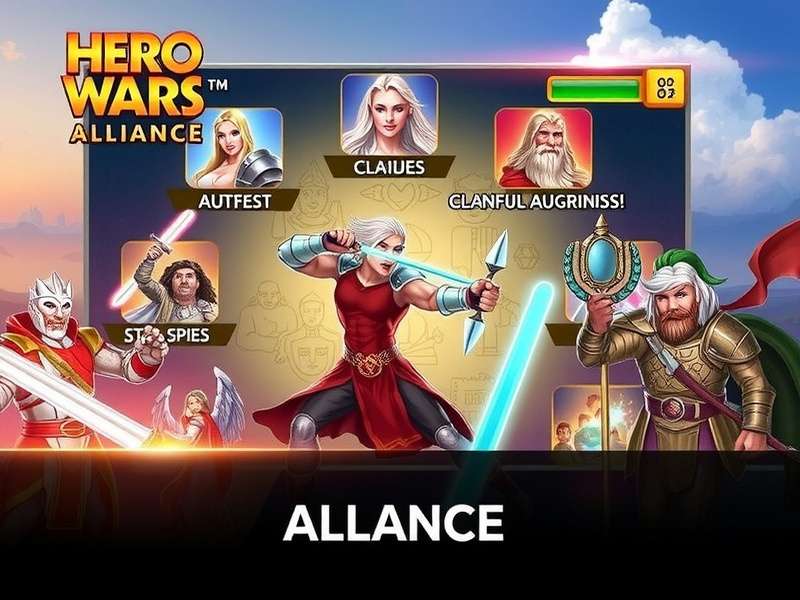Hero Wars Alliance battle scene showing heroes and epic fantasy landscape