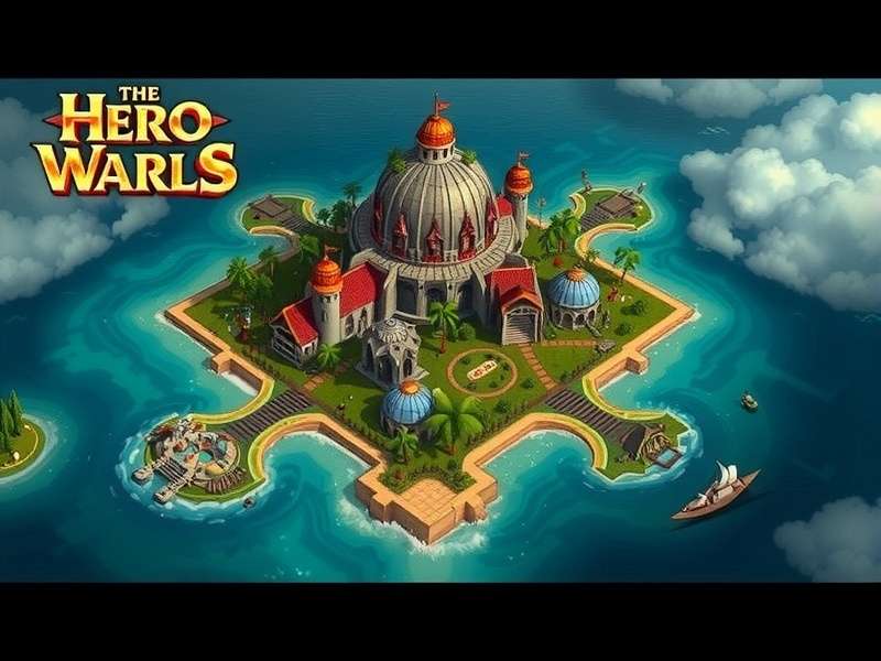 Hero Wars Mysterious Island Map layout for May 2025 showing key locations and paths