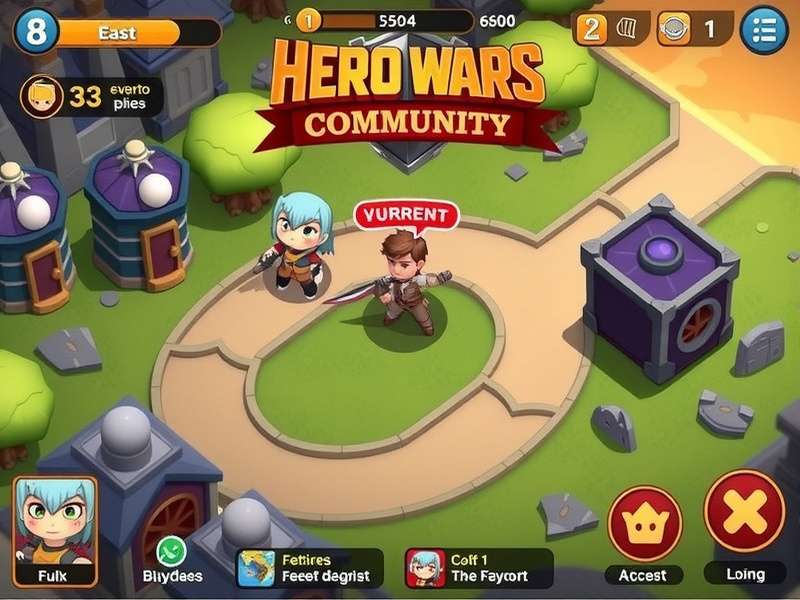 Hero Wars Community players discussing strategy around a map of Dominion