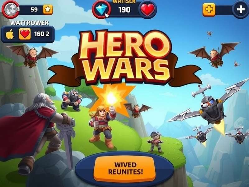 Hero Wars Gratis Online gameplay screenshot showing hero battles