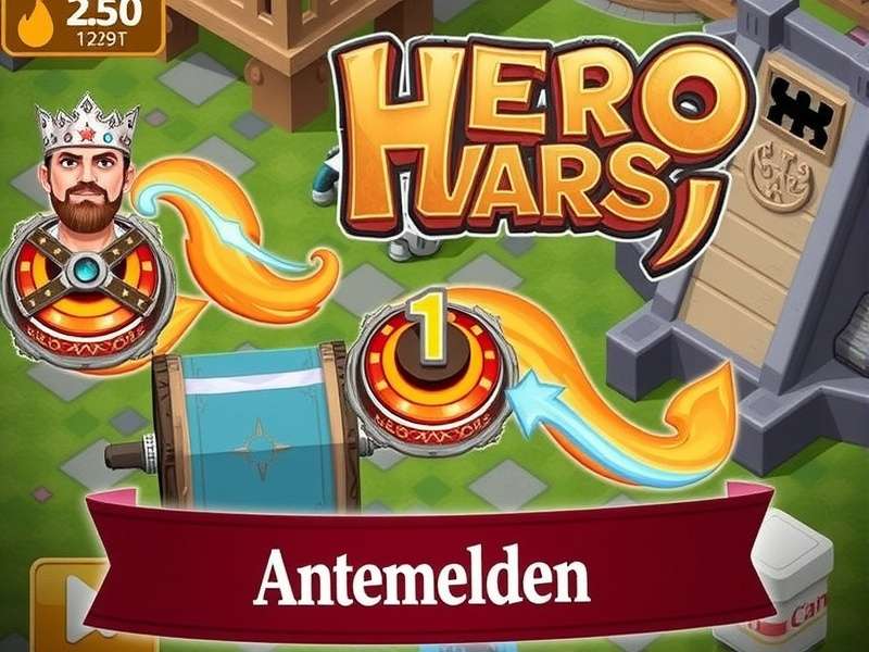 Hero Wars login screen showcasing daily rewards and event calendar