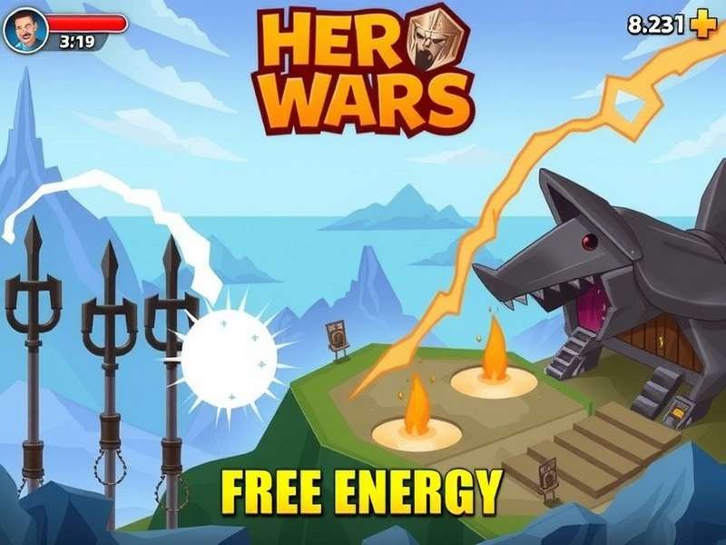 Hero Wars game interface showing energy bar and daily quests