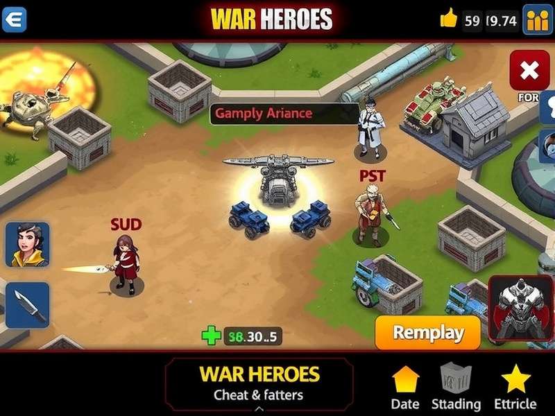 Epic battle scene with warriors and magic, representing Hero Wars combat