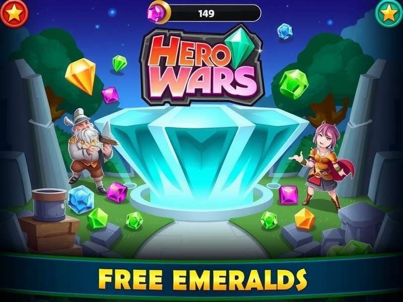 Hero Wars PC gameplay showcasing emerald rewards