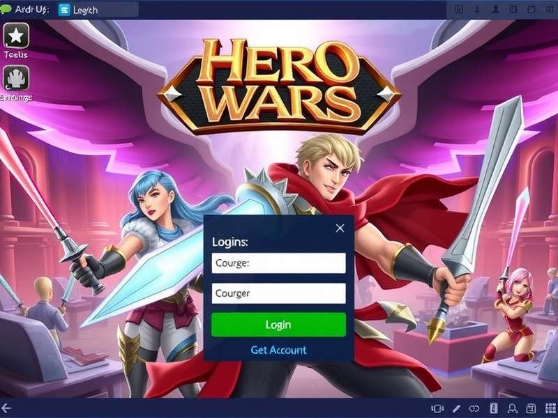 Hero Wars Login Interface and Mobile Gaming Setup