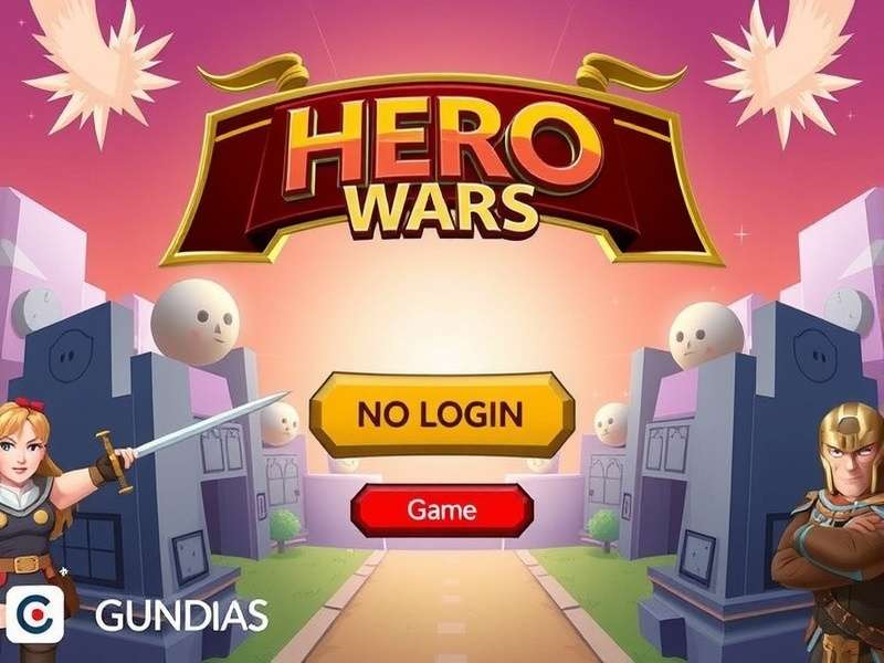 Hero Wars gameplay interface showing battle scene without login prompts