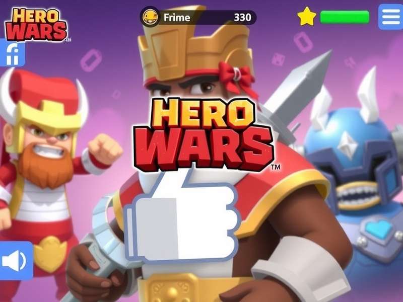 Hero Wars gameplay screenshot showing heroes in battle