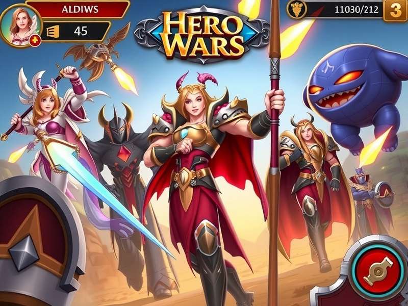 Hero Wars Asherona gameplay strategy overview with heroes and battleground