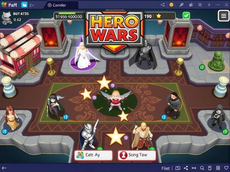 Hero Wars epic battle scene with heroes and dragons