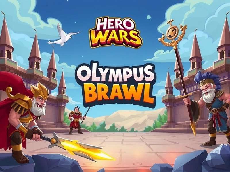 Hero Wars Olympus Brawl arena battle screenshot with heroes and interface