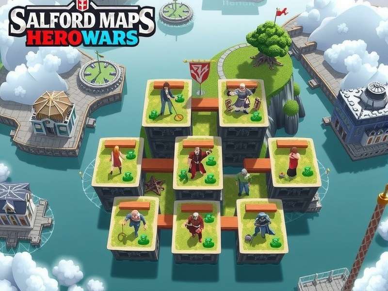Hero Wars Salford Maps strategic overview with heroes and terrain