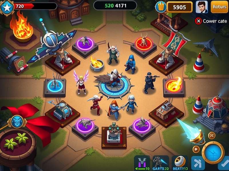 Hero Wars Dominion Era epic battle gameplay screenshot with five heroes using ultimate skills