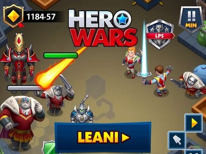 Hero Wars Juego — Epic battle scene with heroes and dragons